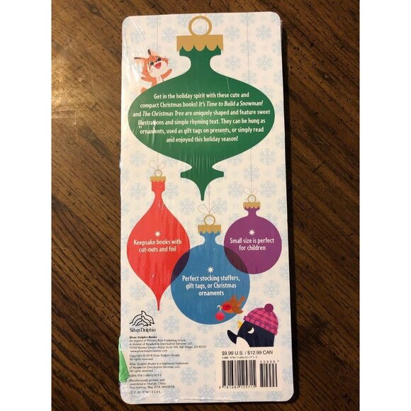 2 Book Ornament Present Gift Tags - The Christmas Tree & Time To Build A Snowman - Picture 2 of 2